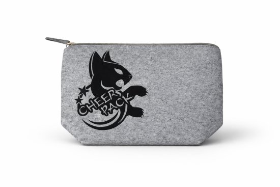 Kleinkramtasche aus Filz hellgrau - Cheer Pack Katze